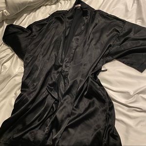 Black vs satin robe